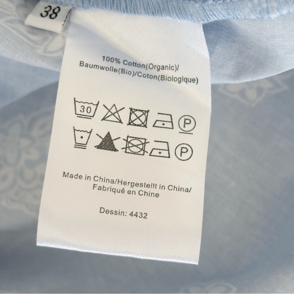 Baum Und Pferdgarten Antibes Smocked Dress 38 Off the Shoulder Blue Floral - Picture 7 of 9